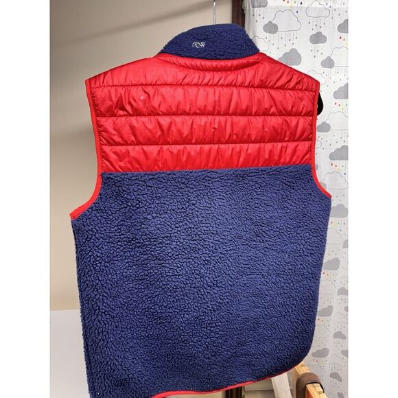 Vintage Vineyard Vines #100134 Sherpa Fleece‎ Men's Vest - Red and Blue - Small - Picture 7 of 15